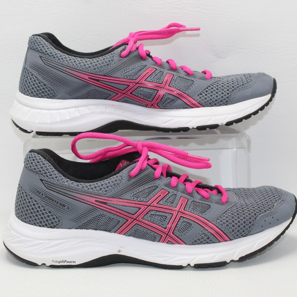 Asics Gel-Contend 5 Womens Running Shoes Grey‎ Pink 1012A234 Size 7